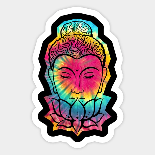 Tie-dye Lotus Buddha Sticker by kzenabi